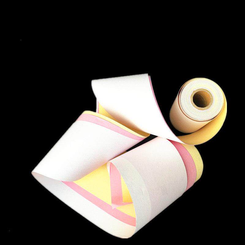 100卷75X60三层出纳纸75*60三层无碳出纳纸收据纸别针印刷纸