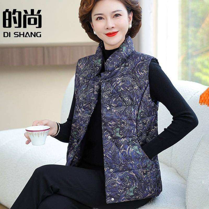 新品2026新款妈妈加绒马甲秋冬装奶奶坎肩中老年人女羽绒棉服马夹