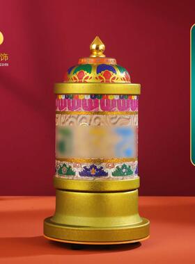 电动转动轮家用插电家用转动桶百字明西藏转动筒桌面小多吉摆件