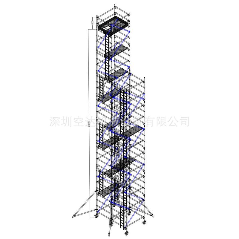 深圳脚手架铝制铝合金工地爬梯工程广州生产厂家装修空直达脚手架