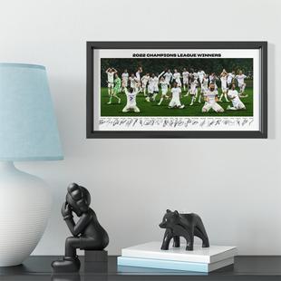 xyt2022年皇马欧冠全家福14冠实木装 饰相框照片墙桌摆挂框摆件酒