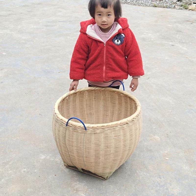 竹编竹萝筐手工收竹编大筐箩筐竹编制品淘米箩篼粮食号竹UDP纳篓