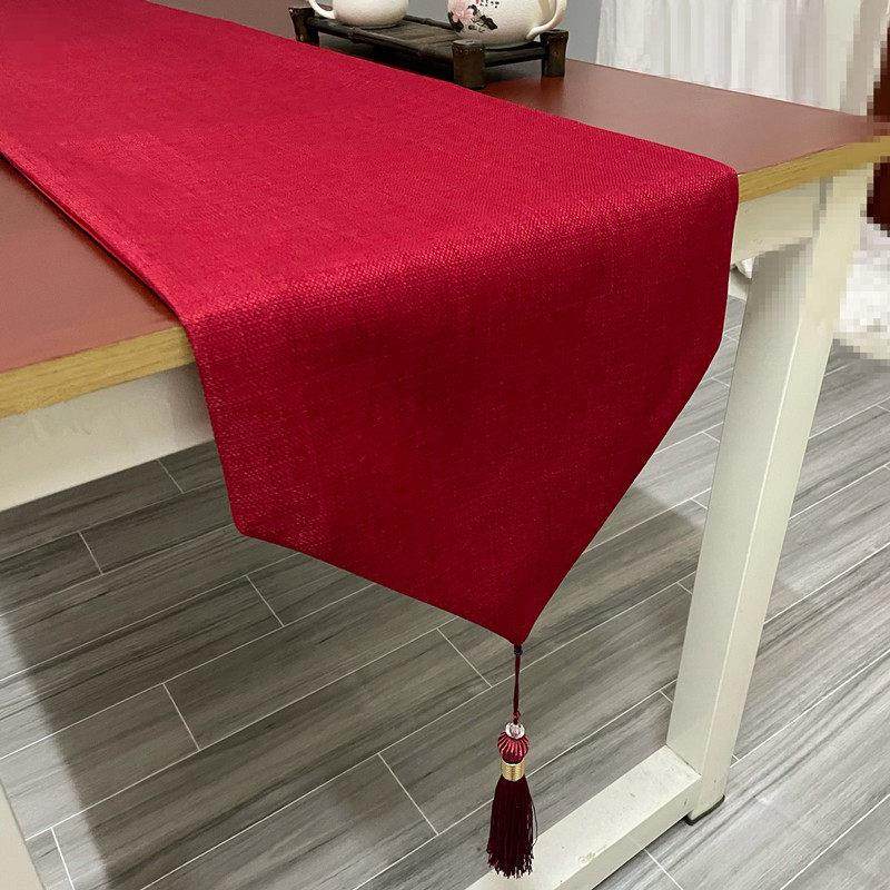 红色纯色餐桌旗中式结婚礼喜庆茶桌布茶布茶席电视柜茶几桌布旗布,居家布艺,桌旗,淘宝优惠券,粉丝福利购,淘宝优惠卷