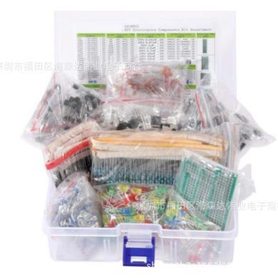 1818PCS 元件盒大全 直插电解电容 LED发光二极管 三极管1/4W电阻图片