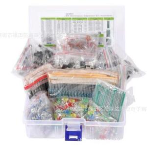 1818PCS 元件盒大全 直插电解电容 LED发光二极管 三极管1/4W电阻
