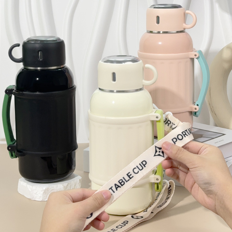 新款高颜值16女不锈钢保温壶大容量保温杯外出车载便携运动杯子