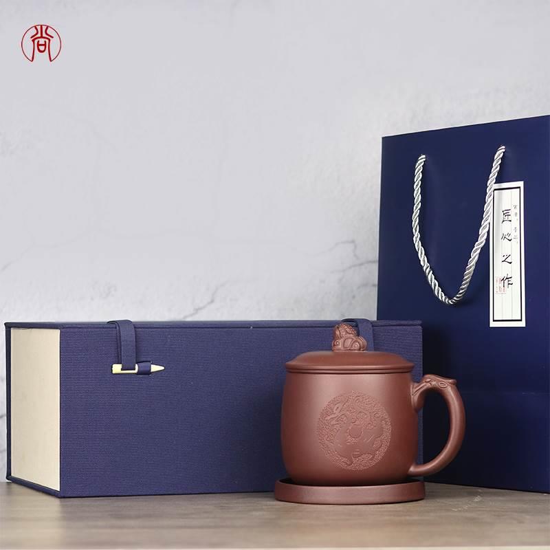 紫砂杯泡茶杯茶水分离带内胆过滤茶漏办公室男士高档水杯陶瓷杯子