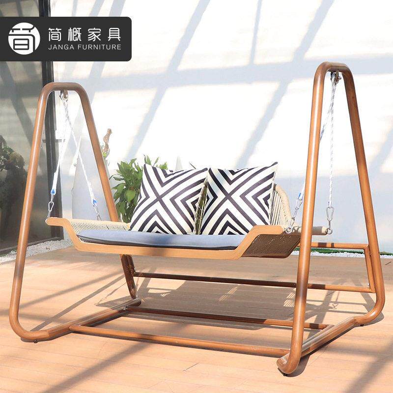 户外庭院秋千摇椅露台花园吊椅摇篮家具小院阳台藤编休闲双人摇椅