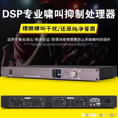 防啸叫反馈抑制器麦克风专业户外演出会议全自动智能移频处理器
