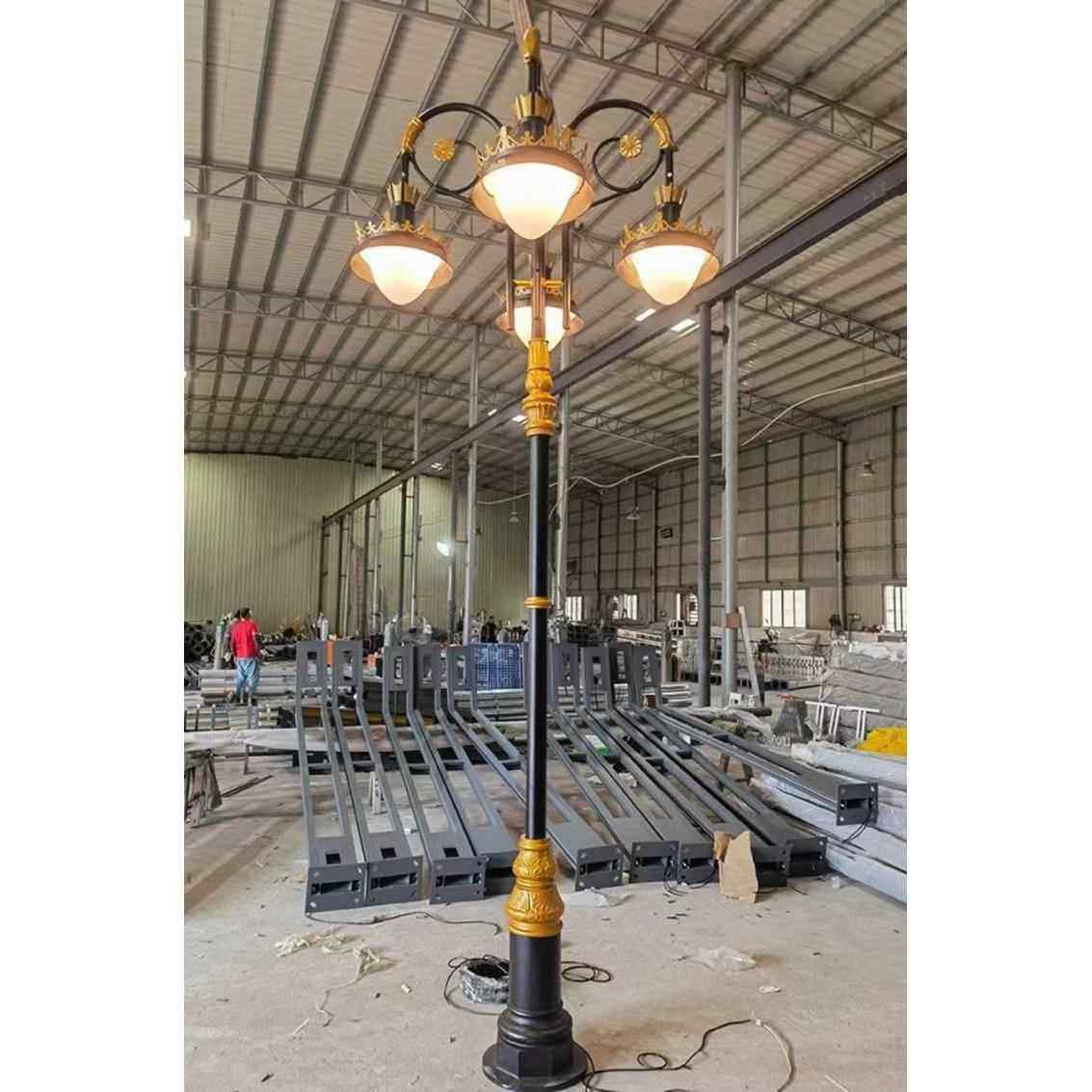 艾乐壹迪户外欧式庭院灯精铸铝防水景观灯广场公园小区LED高杆灯