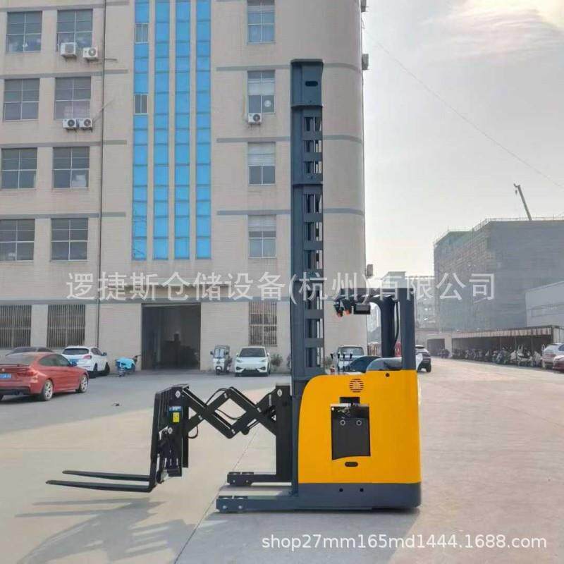 电动双伸位前移式叉车座驾式窄通道高位双剪叉堆垛机升高11m