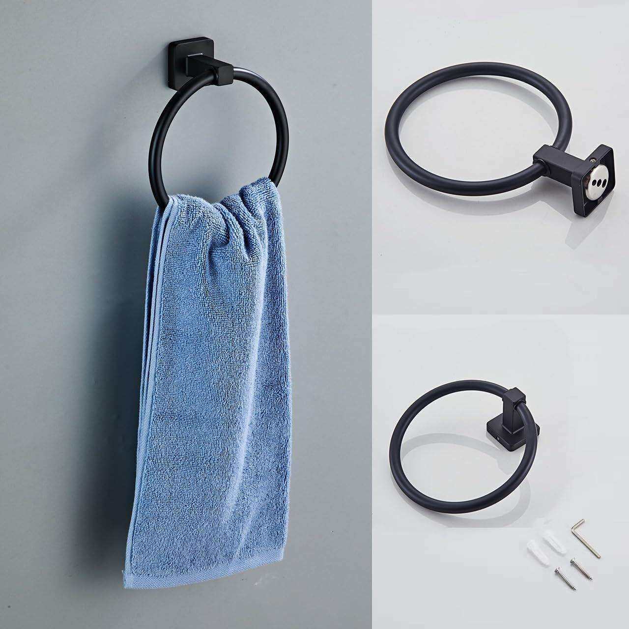 外贸跨境黑色锌合金不锈钢浴室挂件套装毛巾架套装毛巾杆四件套装