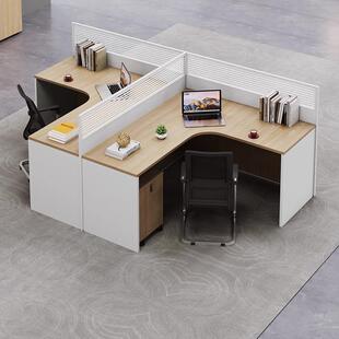 职员办公桌椅组合简约现代办公室桌子6人隔断员工屏风卡座办公桌