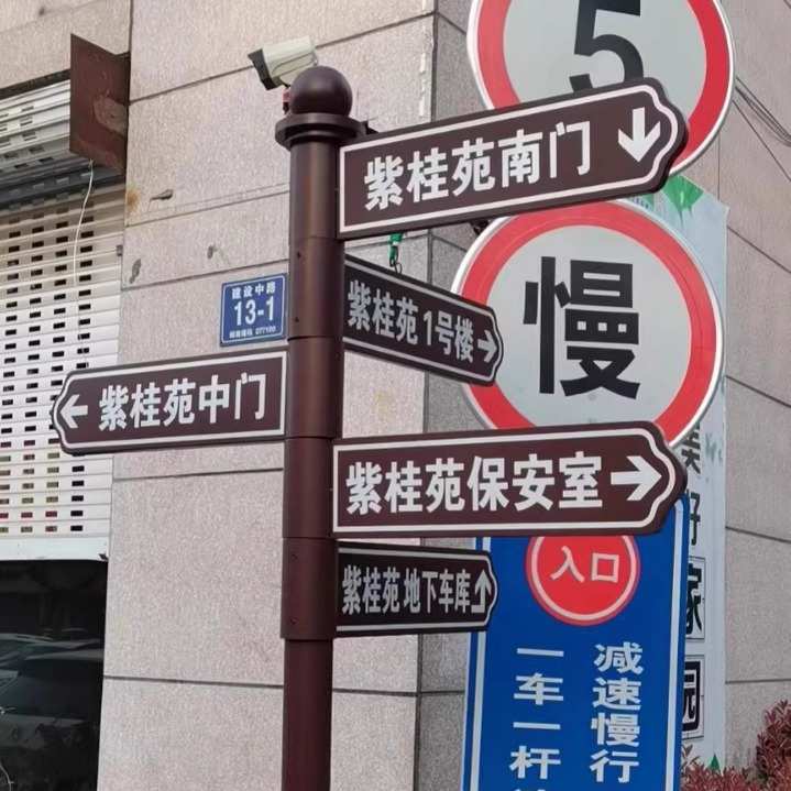 公园景区引流导向牌分流指路牌指示牌小区指引牌户外路标牌标识牌