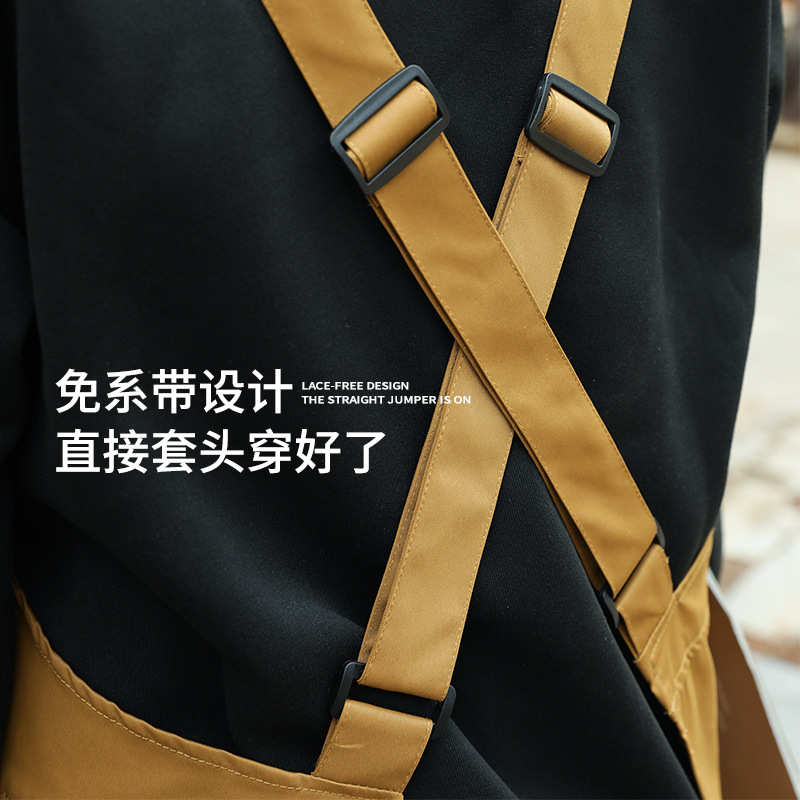 背带围裙厨房家用餐饮工作服工装开叉烘焙咖啡奶茶店高级感年轻款