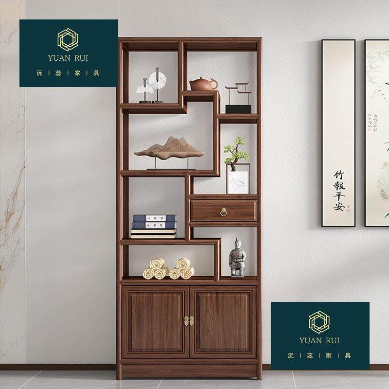 客厅卧室阳台办公室用实木博古架新中式多宝阁摆件隔断柜置物架