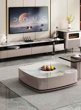 电意极简高WHK低茶几电视柜组合小户型现代式简约岩板档地高柜视