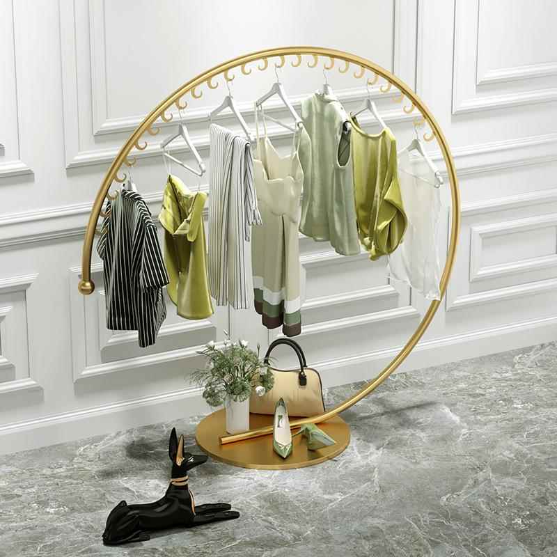 童装店女装店铺服装中岛陈列展示架网红装饰创意挂衣架圆形落地式