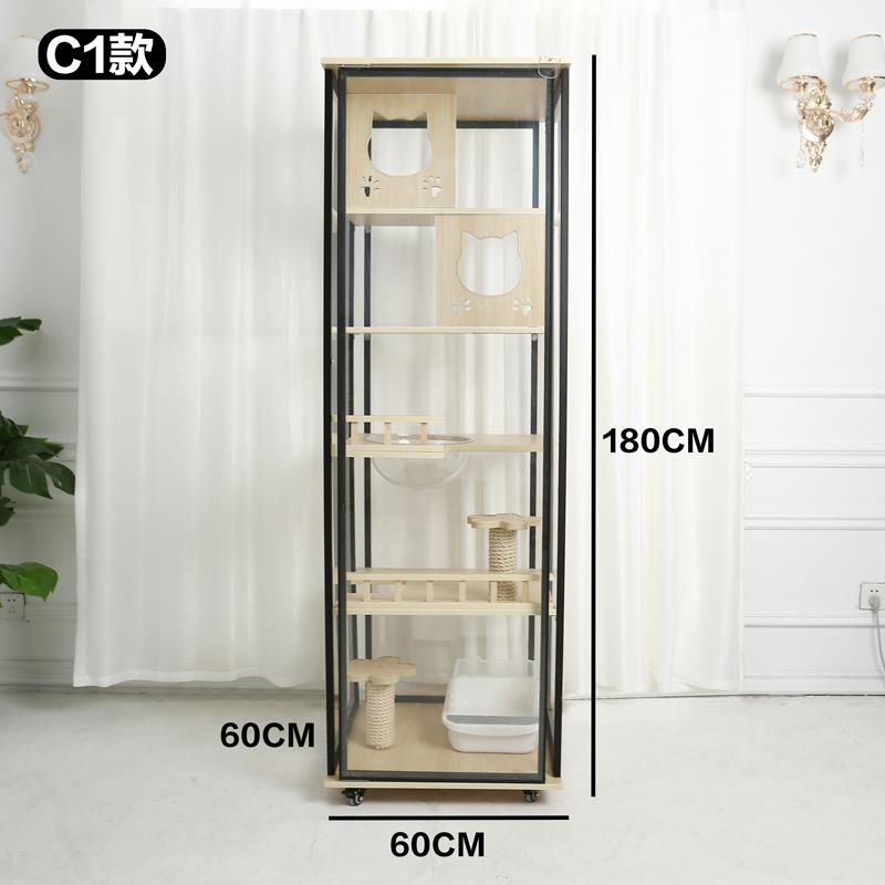 正品猫屋舍猫柜猫大房猫别墅全景观猫华笼子家用超自由空间宠物豪