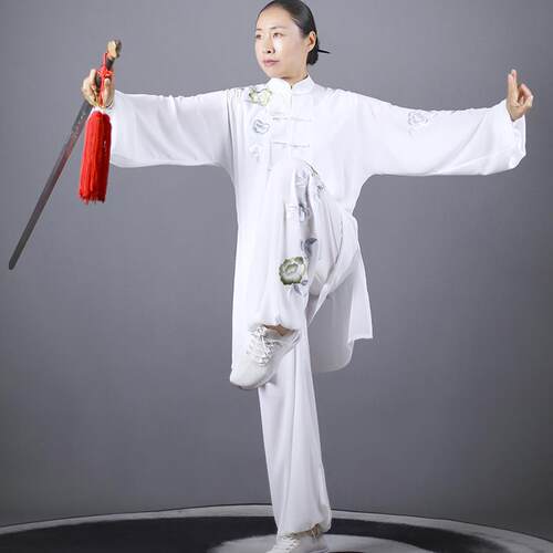 正品马蕾太极夏季中新款长男款太白极拳服色女式表演比赛服飘逸练