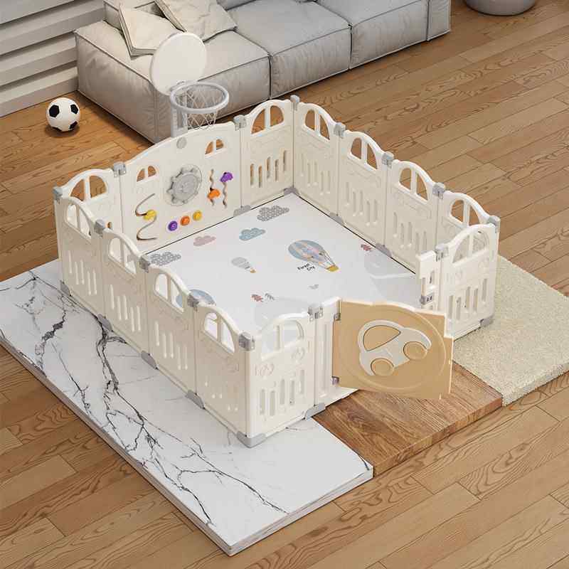 围栏婴儿防护栏地上宝宝室内家用爬爬桶游戏围栏儿童客厅安全床笠
