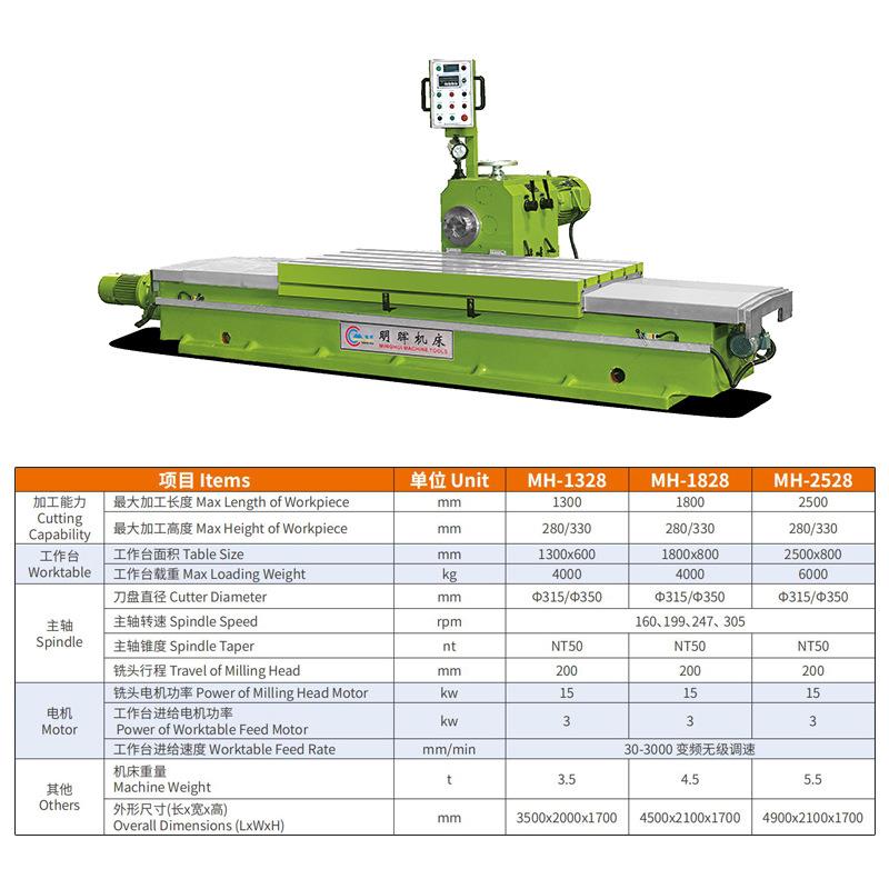 明晖数控MH-2528卧式单面铣床大型高精度数控龙门铣床