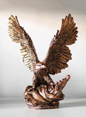 复古美式老鹰艺术鹰品展翅立体雄工艺摆件玄关公办室酒柜软ZTA装