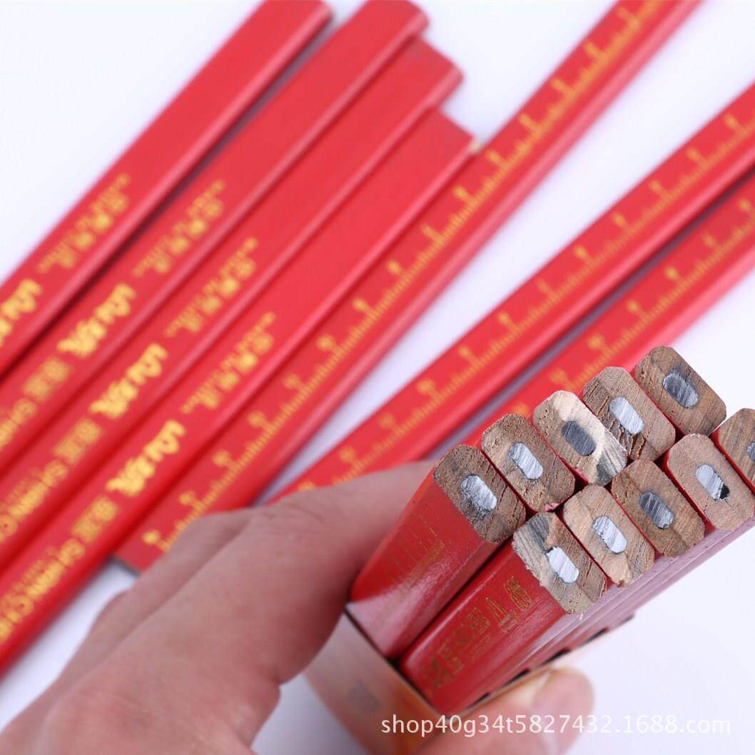 货源供应木工铅笔专用八角铅笔粗芯 扁圆划线专用木工铅笔