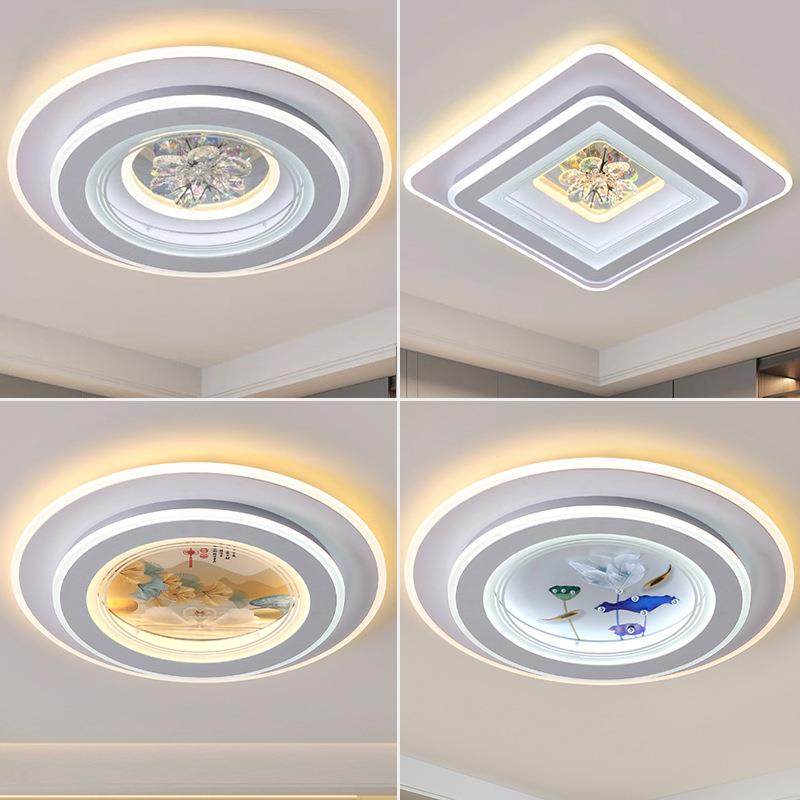 2024年新款网红led吸顶灯圆形房间书房创意卧室灯饰全屋简约灯具