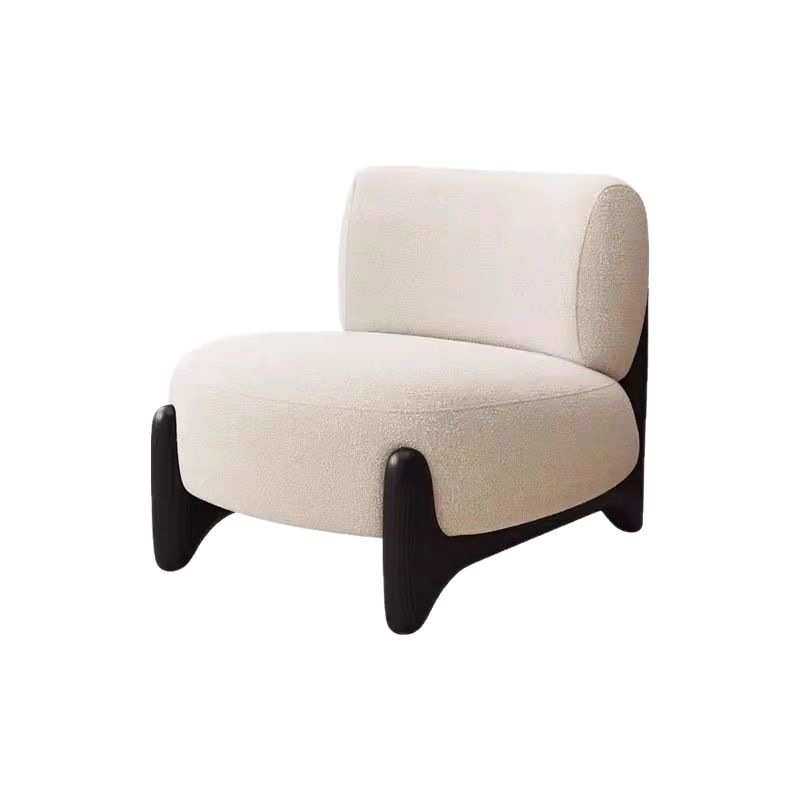 奶油风客厅单人沙发椅轻奢高级感阳台休闲单人椅极简设计师沙发椅