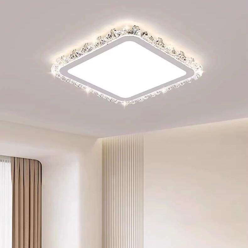 led客厅吸顶灯长方形现代轻奢卧室水晶护眼全屋组合套餐灯具