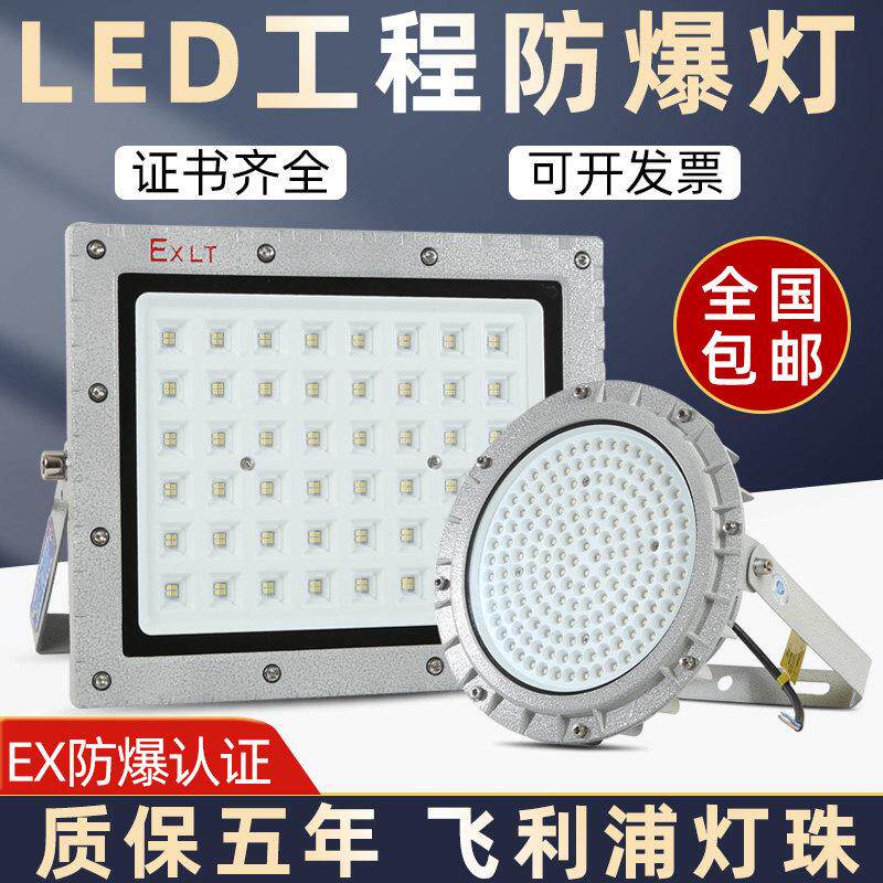 LED防爆灯100W仓库厂房化工车间加油站隧道工业泛光灯射灯投光灯