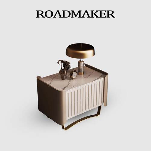 ROADMAKER轻奢床头柜皮质小户型高级感智能极简诧寂风现代床边柜