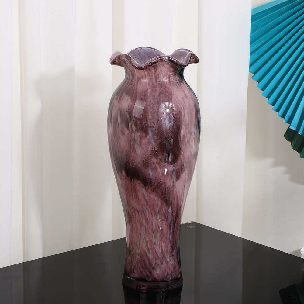 复古紫色玻璃花瓶高级感小众中古花器装饰摆件客厅插花实用花瓶,家居饰品,装饰摆件,淘宝优惠券,粉丝福利购,淘宝优惠卷