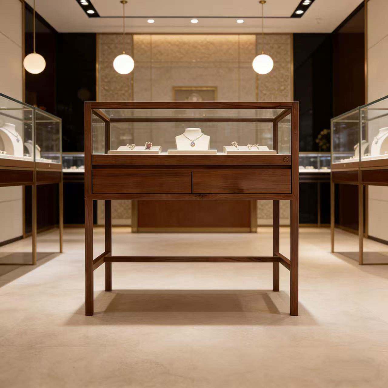 实木珠宝展示柜玻璃展示柜手表服装店玉器黄金定制饰品柜首饰柜台