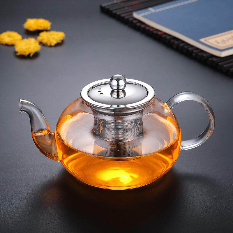厂家玻璃茶壶耐高温加厚泡茶壶水壶家用不锈钢过滤花茶壶套装