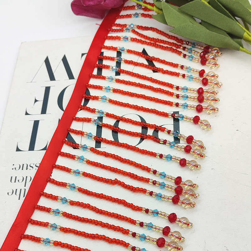 红蓝水晶流苏花边秀禾服家纺装饰DIY新娘服腰部袖口配饰婚庆配件,居家布艺,花边,淘宝优惠券,粉丝福利购,淘宝优惠卷