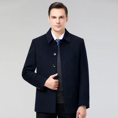 冬季羊毛年双面呢8806-L1衣男翻领中长款大可拆内胆毛中老商务休