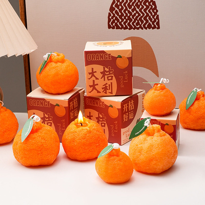 丑橘蜡烛结婚香薰伴手礼礼物大橘大利手工香氛新年造型蜡烛香