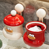 吸盘小垃圾桶壁挂悬挂式 废弃洗脸巾收纳桶家用卫生间桌面带盖纸篓