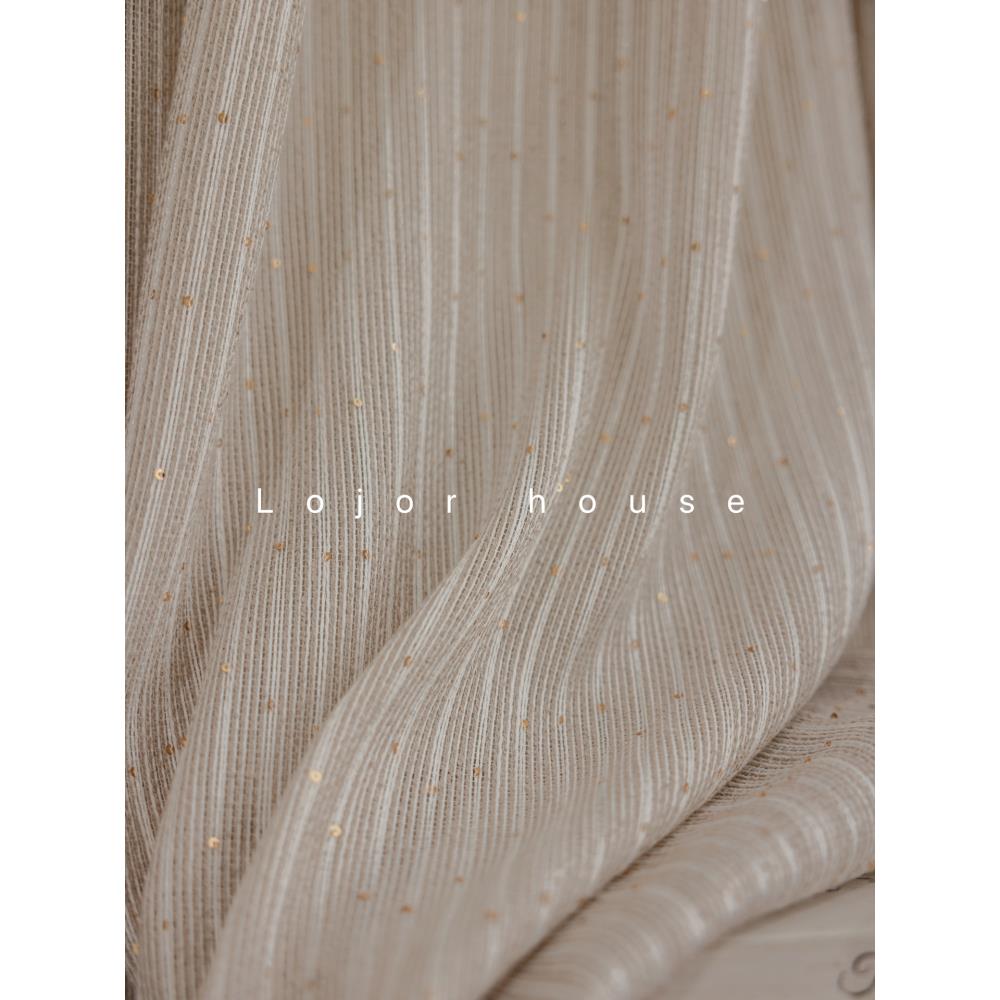 lomajor星毛亮片纱新纱窗客厅高端窗帘白纱意大利Normcore风格