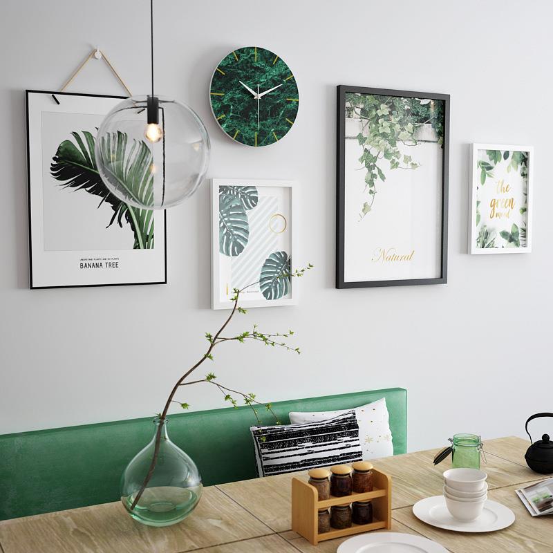 【折扣价】实木_D914_24寸绿植简约实木照片墙组合相框可换相片小