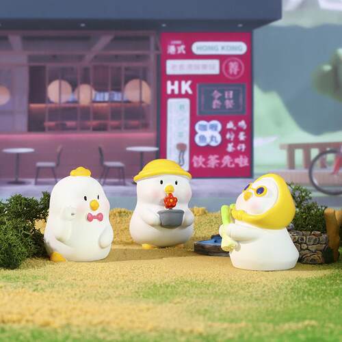 可爱萌鸡树脂卡公仔办公室电咯咯鸡摆脑桌面通摆件载中车控台装品