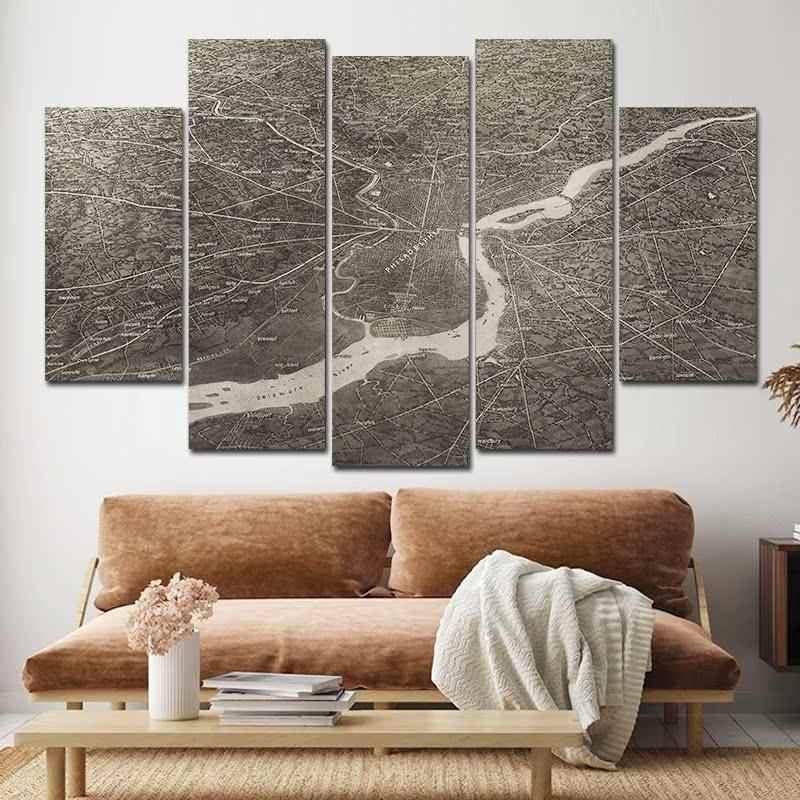 咖啡厅挂画世界风景装饰画办公室现代装饰画