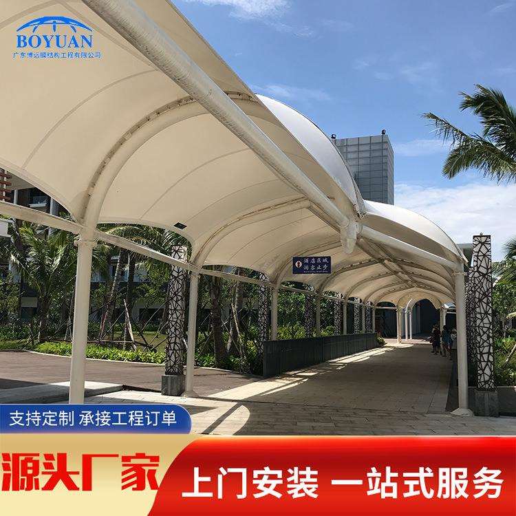 景区公园膜结构过道棚工厂学校连廊通道天桥张拉膜顶篷遮阳雨蓬