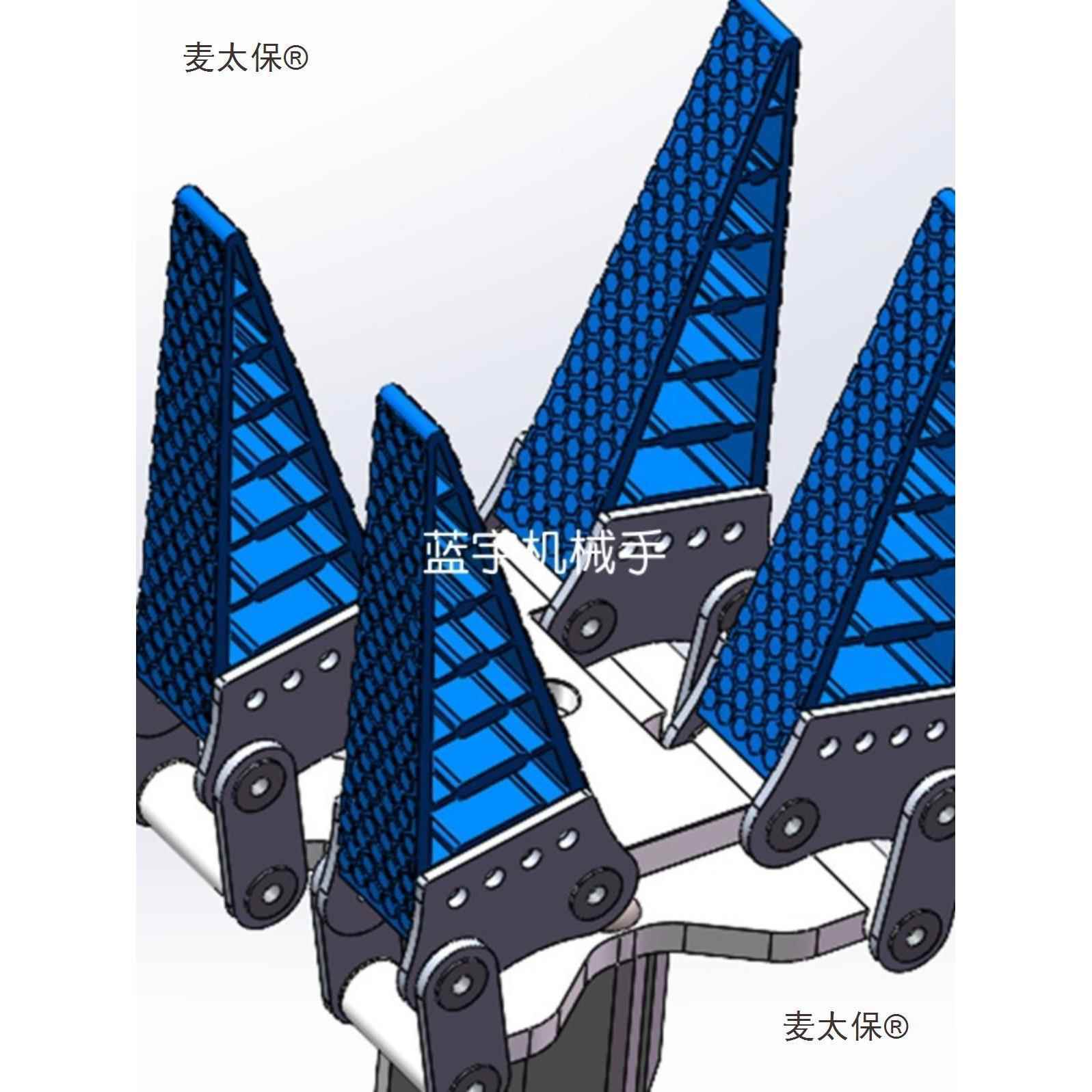 可电生动仿性机械58手鳍条效应机械爪柔抓柔取夹爪体夹软具软麦太