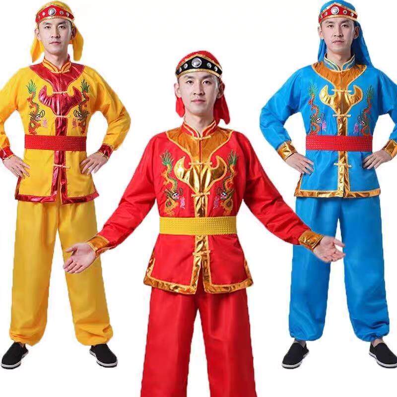 腰鼓服装锣鼓打鼓演出打鼓衣秧歌服男女套装中老年民族表演腰鼓