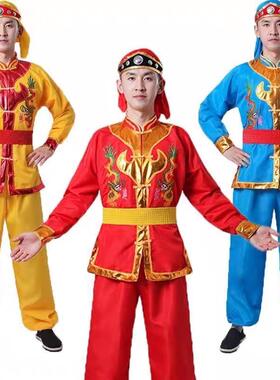 腰鼓服装锣鼓打鼓演出打鼓衣秧歌服男女套装中老年民族表演腰鼓