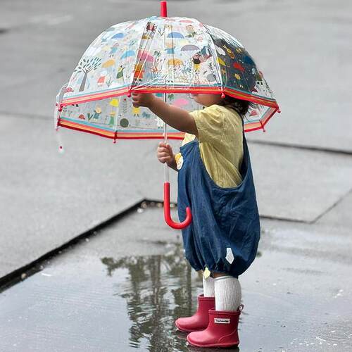 卡通儿童雨伞女孩幼儿园学生上学专用长柄拱形伞小巧可携式2-7岁