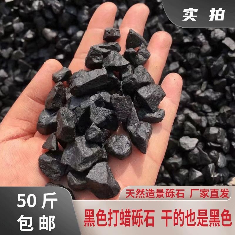 黑色石子铺地水洗石外墙水刷石枯山水庭院造景米粒砾石水磨石石子